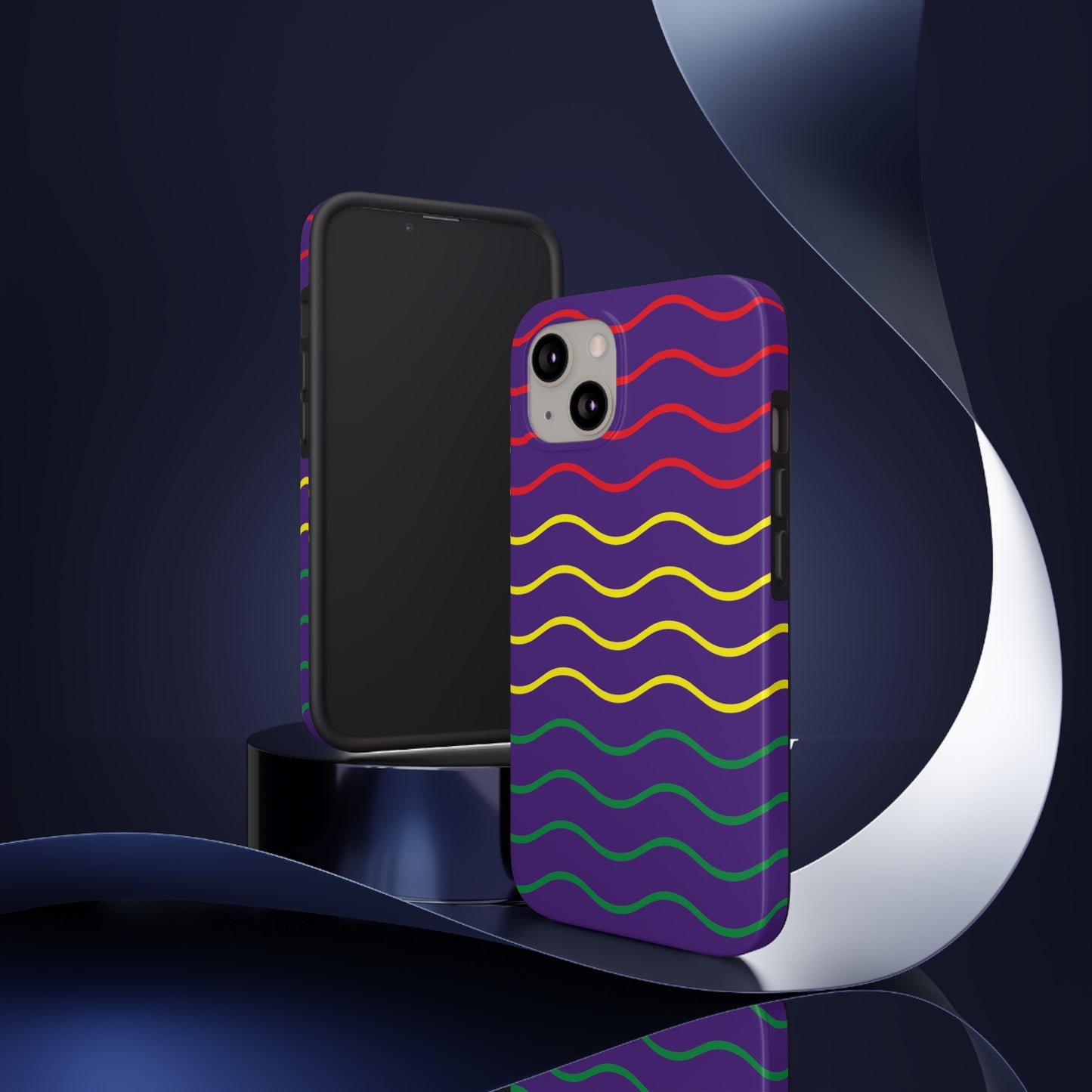 Rastafarian Chevron Pattern Phone Case, Vibrant Color Design, Unique Rasta Phone Cover, Stylish Protective Case (Purple Background)