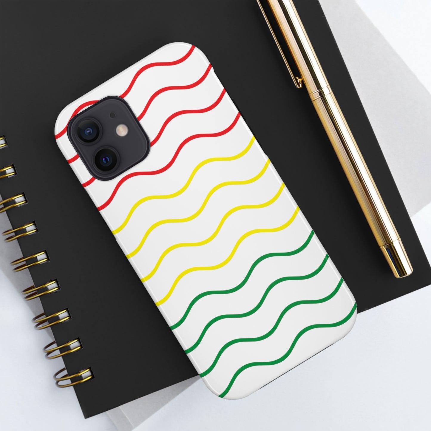 Rastafarian Chevron Pattern Phone Case, Vibrant Color Design, Unique Rasta Phone Cover, Stylish Protective Case