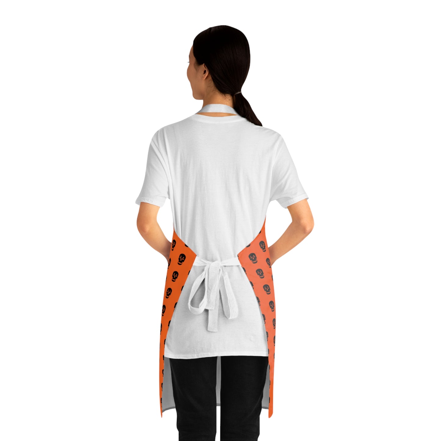 Nautical Skull Anchor Eyes Apron - Stylish Maritime Cooking and Baking Apron (Orange)