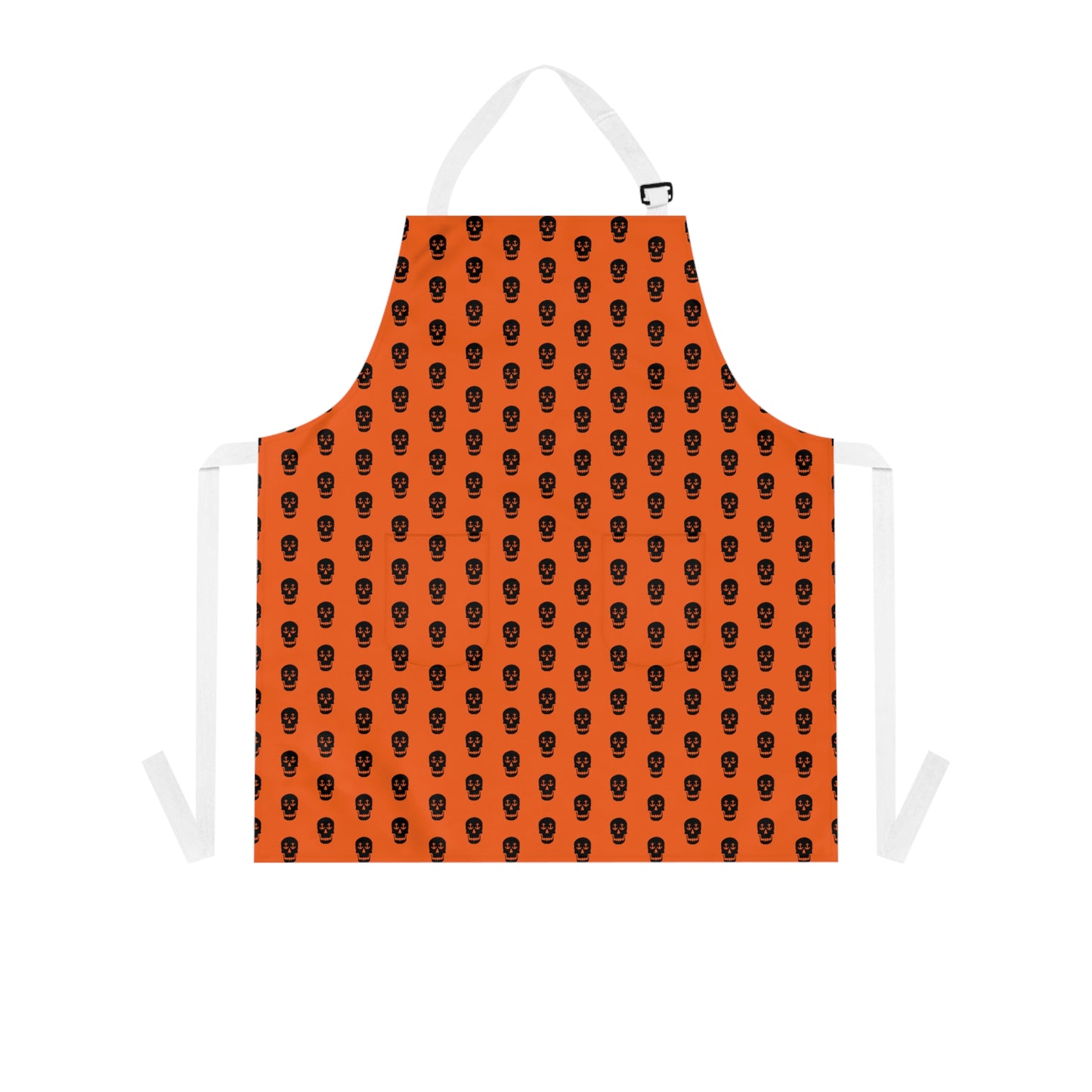 Nautical Skull Anchor Eyes Apron - Stylish Maritime Cooking and Baking Apron (Orange)