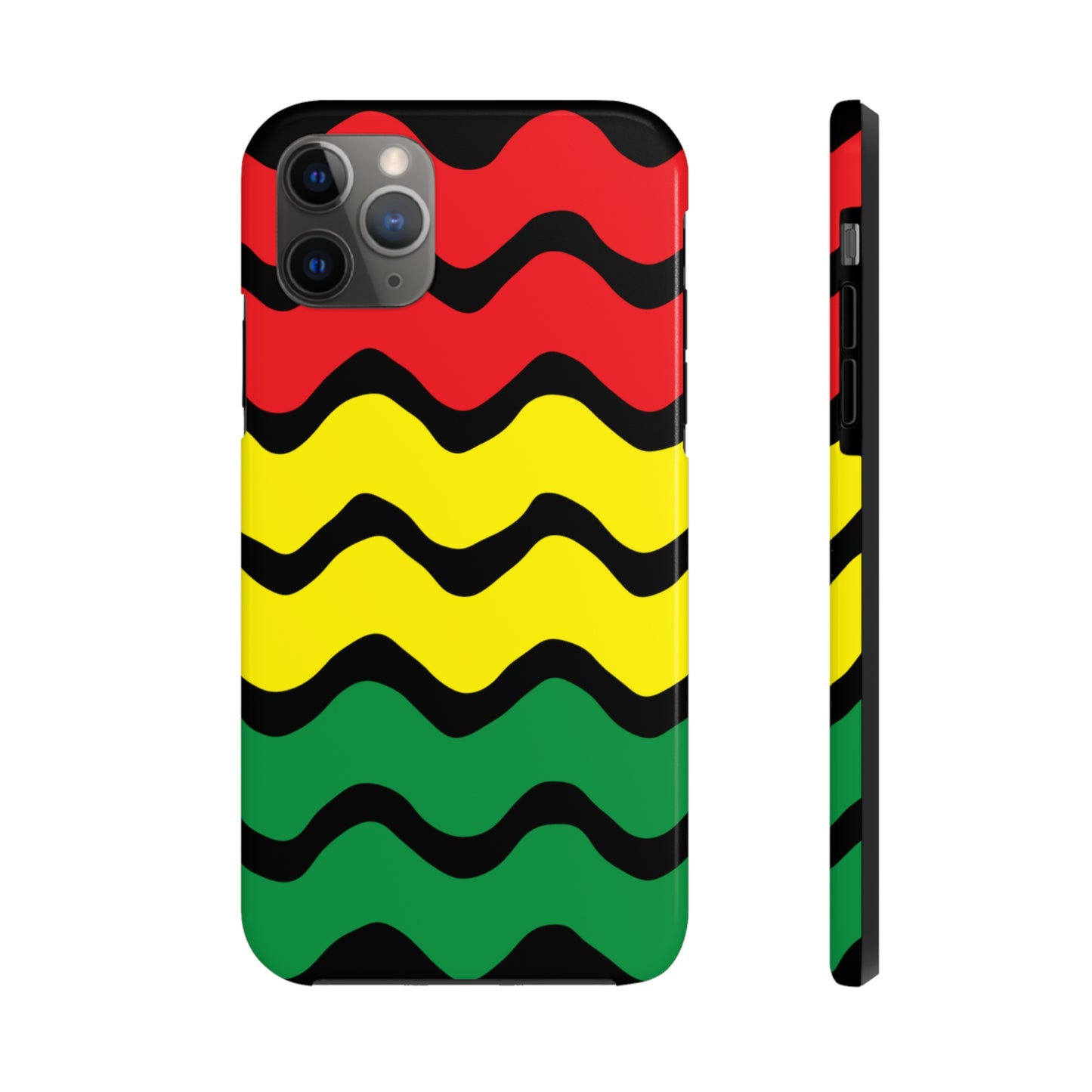 Rastafarian Chevron Pattern Phone Case, Vibrant Color Design, Unique Rasta Phone Cover, Stylish Protective Case