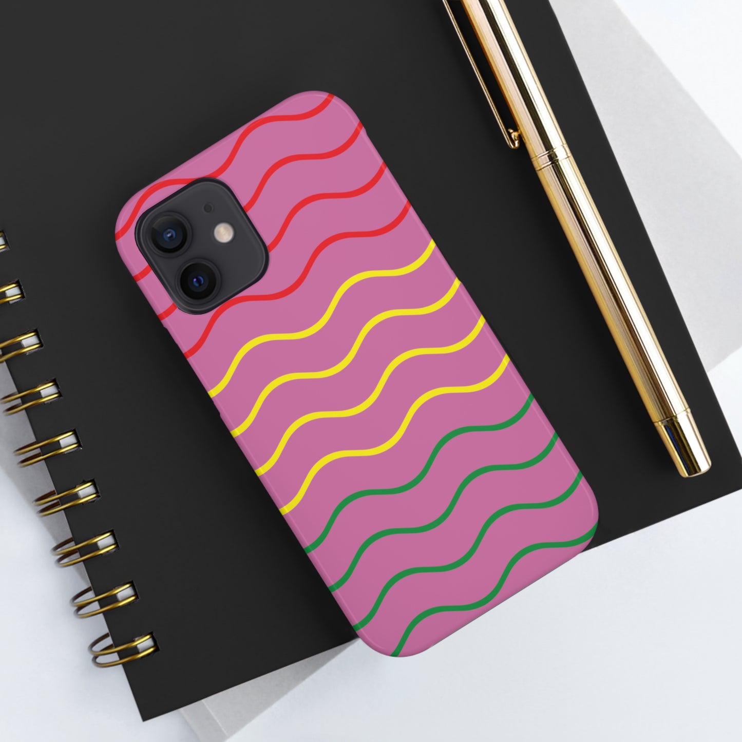 Rastafarian Chevron Pattern Phone Case, Vibrant Color Design, Unique Rasta Phone Cover, Stylish Protective Case