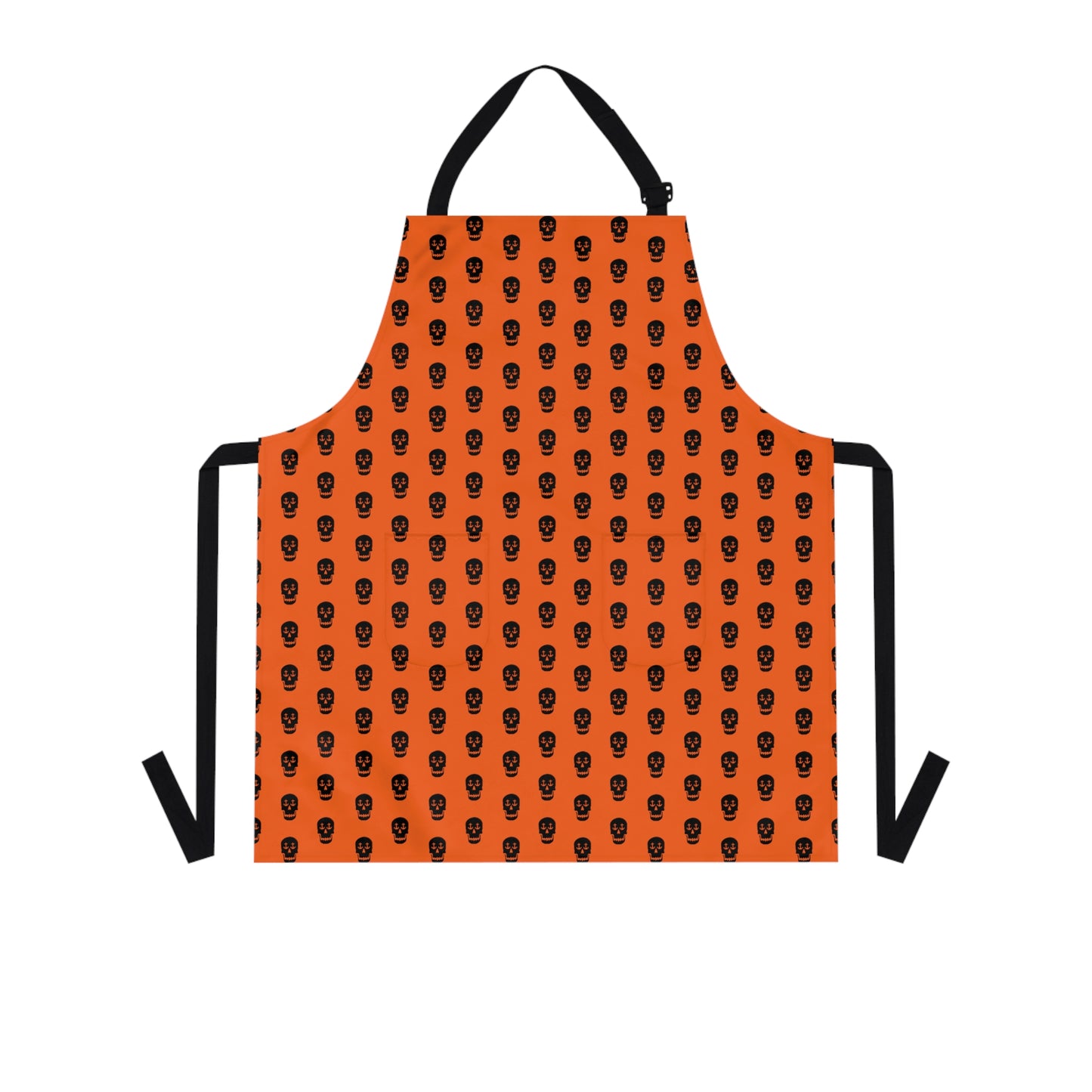 Nautical Skull Anchor Eyes Apron - Stylish Maritime Cooking and Baking Apron (Orange)