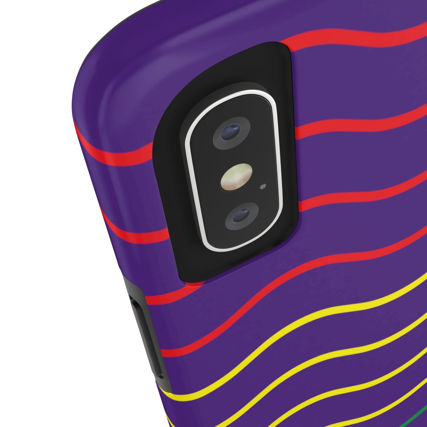 Rastafarian Chevron Pattern Phone Case, Vibrant Color Design, Unique Rasta Phone Cover, Stylish Protective Case (Purple Background)