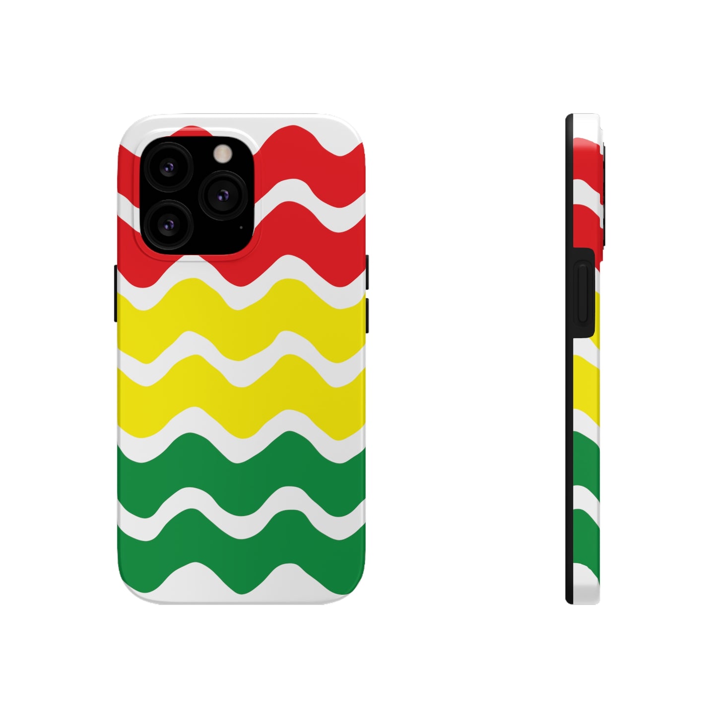 Rastafarian Chevron Pattern Phone Case, Vibrant Color Design, Unique Rasta Phone Cover, Stylish Protective Case