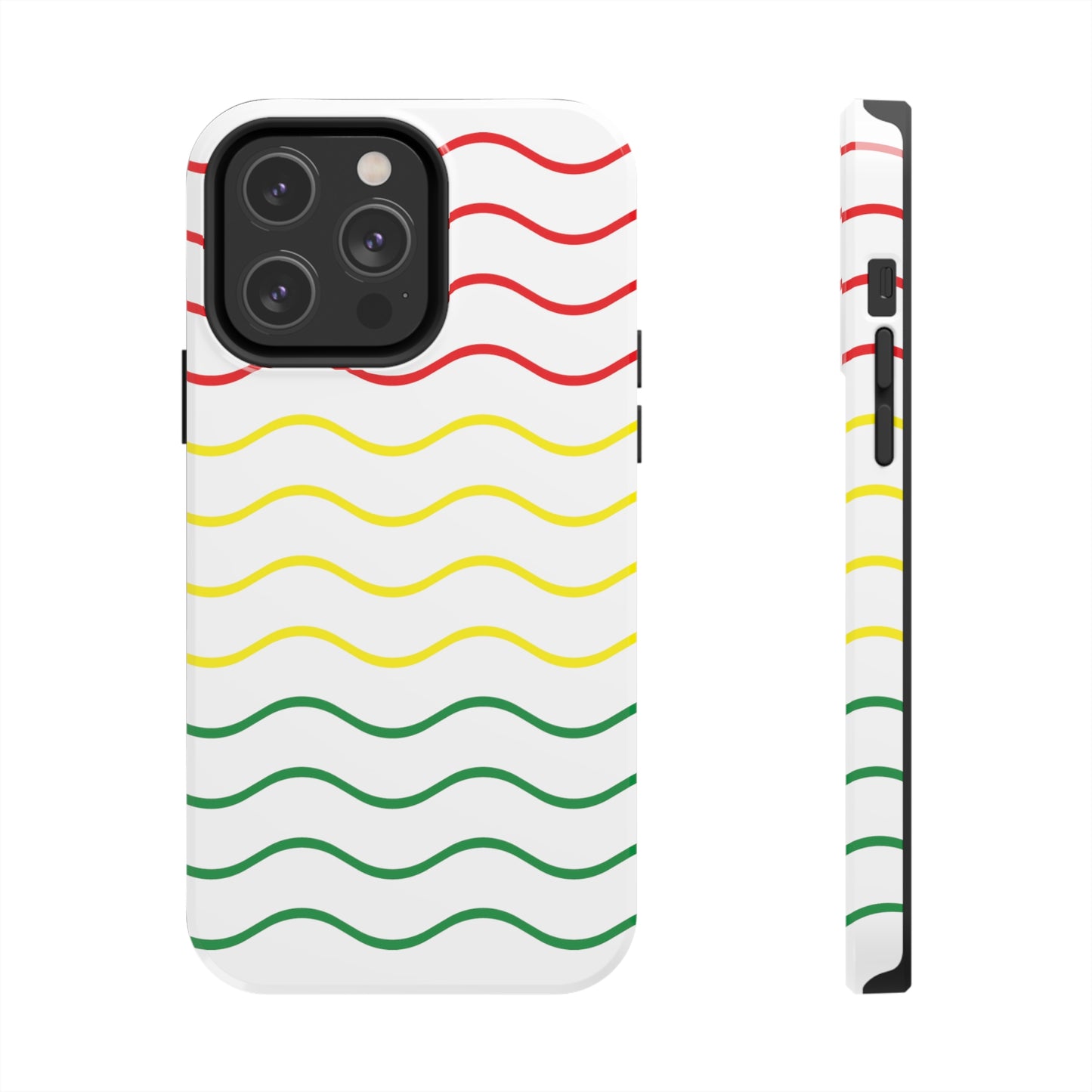 Rastafarian Chevron Pattern Phone Case, Vibrant Color Design, Unique Rasta Phone Cover, Stylish Protective Case