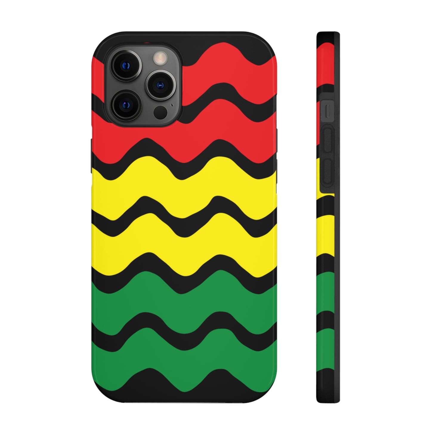 Rastafarian Chevron Pattern Phone Case, Vibrant Color Design, Unique Rasta Phone Cover, Stylish Protective Case