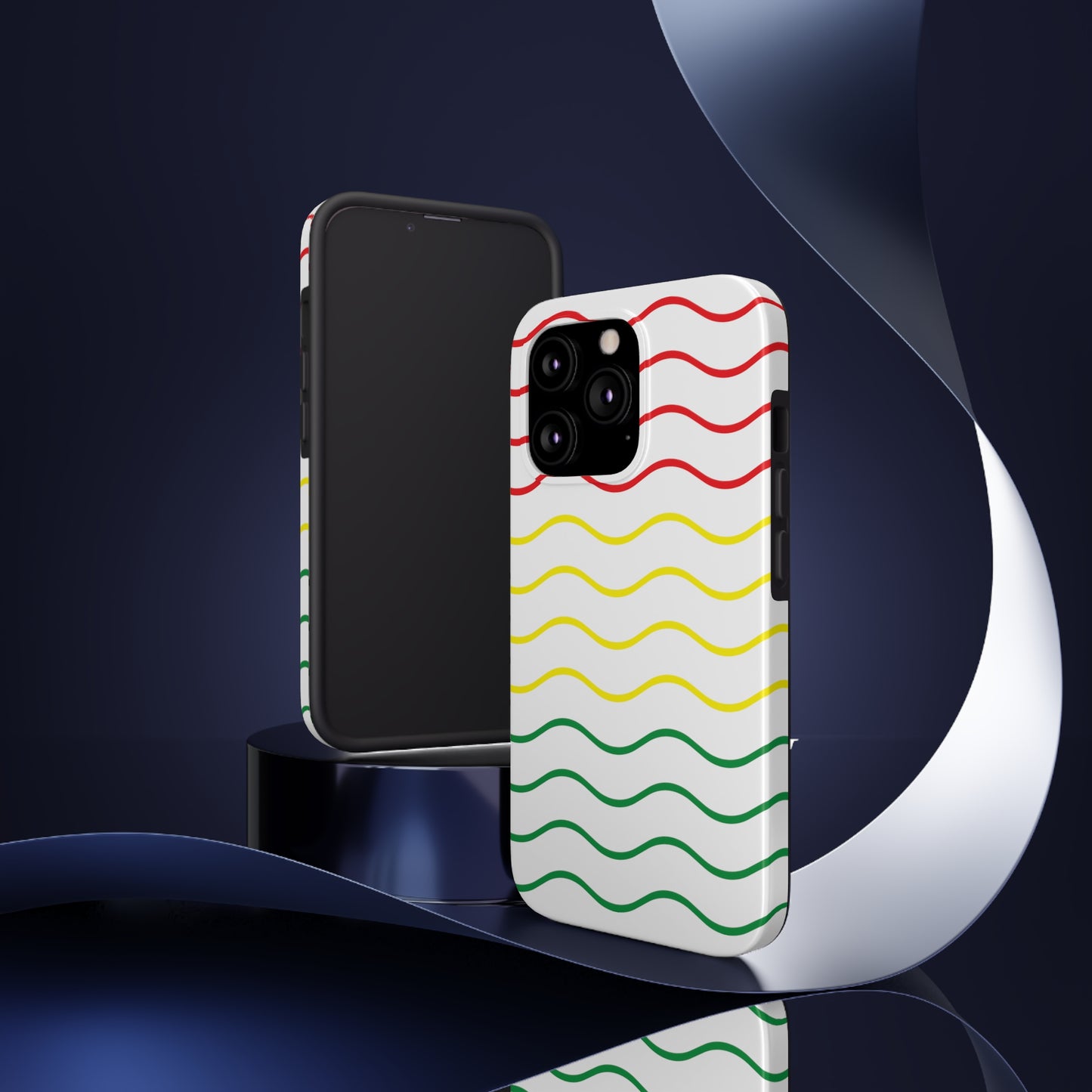 Rastafarian Chevron Pattern Phone Case, Vibrant Color Design, Unique Rasta Phone Cover, Stylish Protective Case