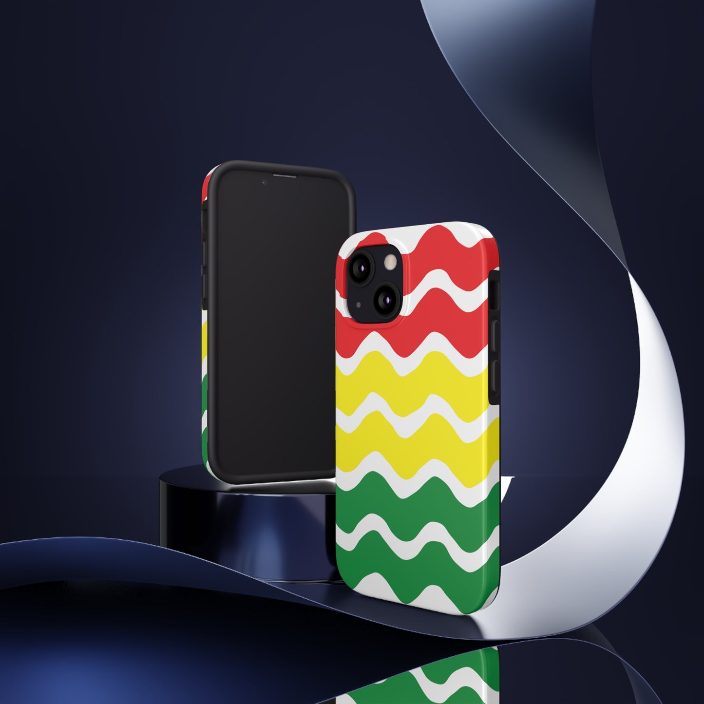 Rastafarian Chevron Pattern Phone Case, Vibrant Color Design, Unique Rasta Phone Cover, Stylish Protective Case