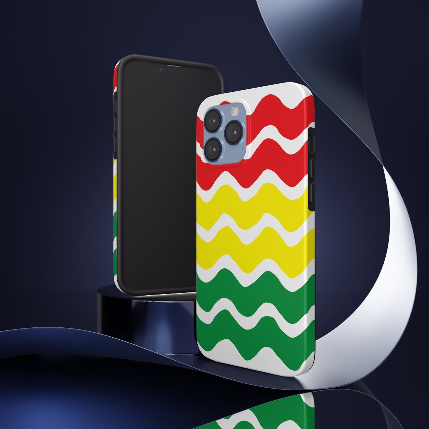 Rastafarian Chevron Pattern Phone Case, Vibrant Color Design, Unique Rasta Phone Cover, Stylish Protective Case