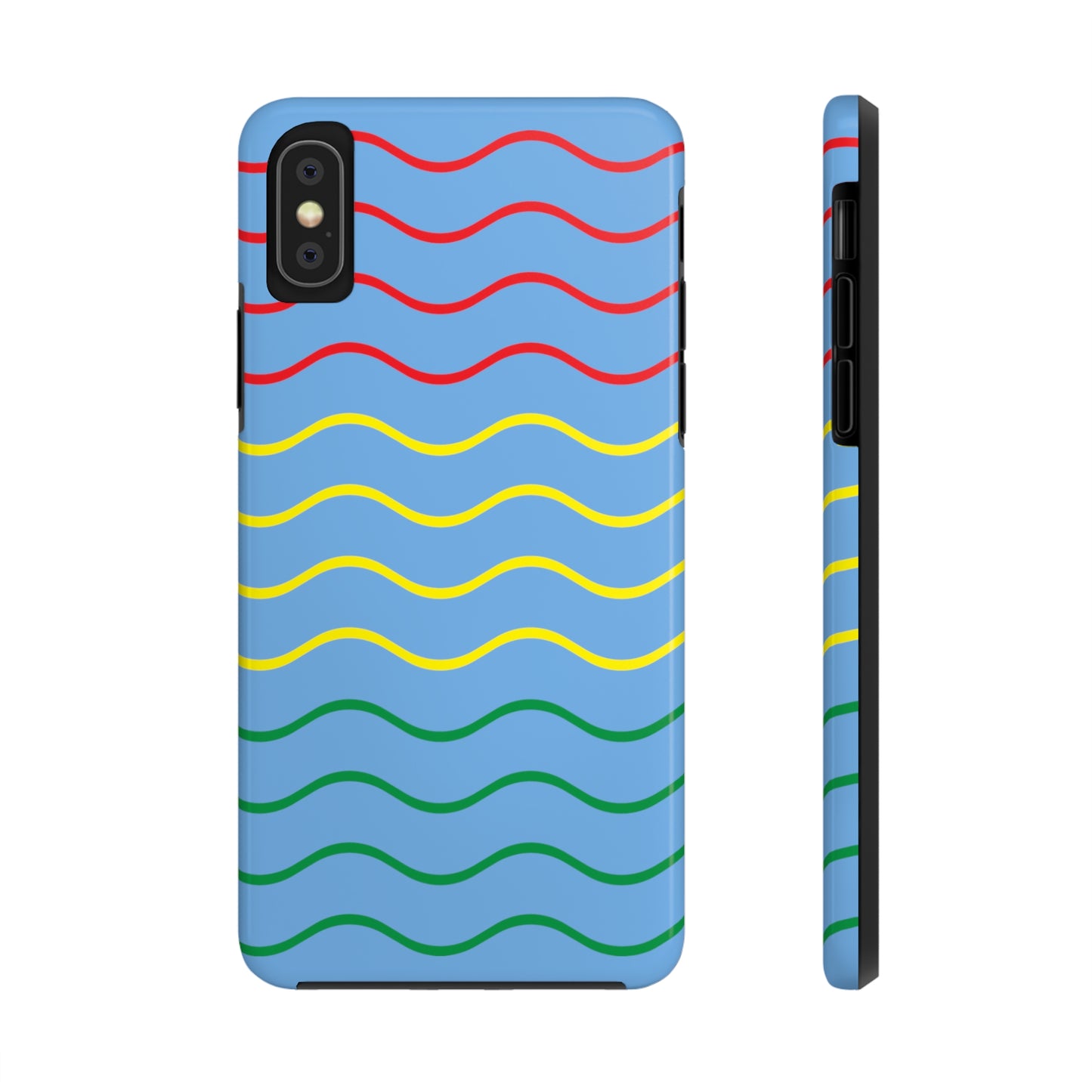 Rastafarian Chevron Pattern Phone Case, Vibrant Color Design, Unique Rasta Phone Cover, Stylish Protective Case