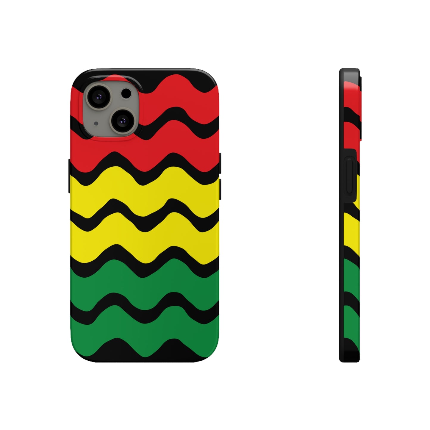 Rastafarian Chevron Pattern Phone Case, Vibrant Color Design, Unique Rasta Phone Cover, Stylish Protective Case