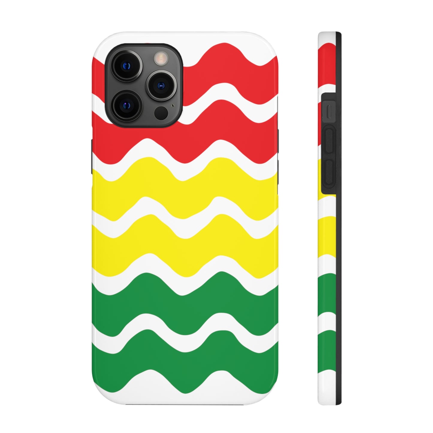 Rastafarian Chevron Pattern Phone Case, Vibrant Color Design, Unique Rasta Phone Cover, Stylish Protective Case