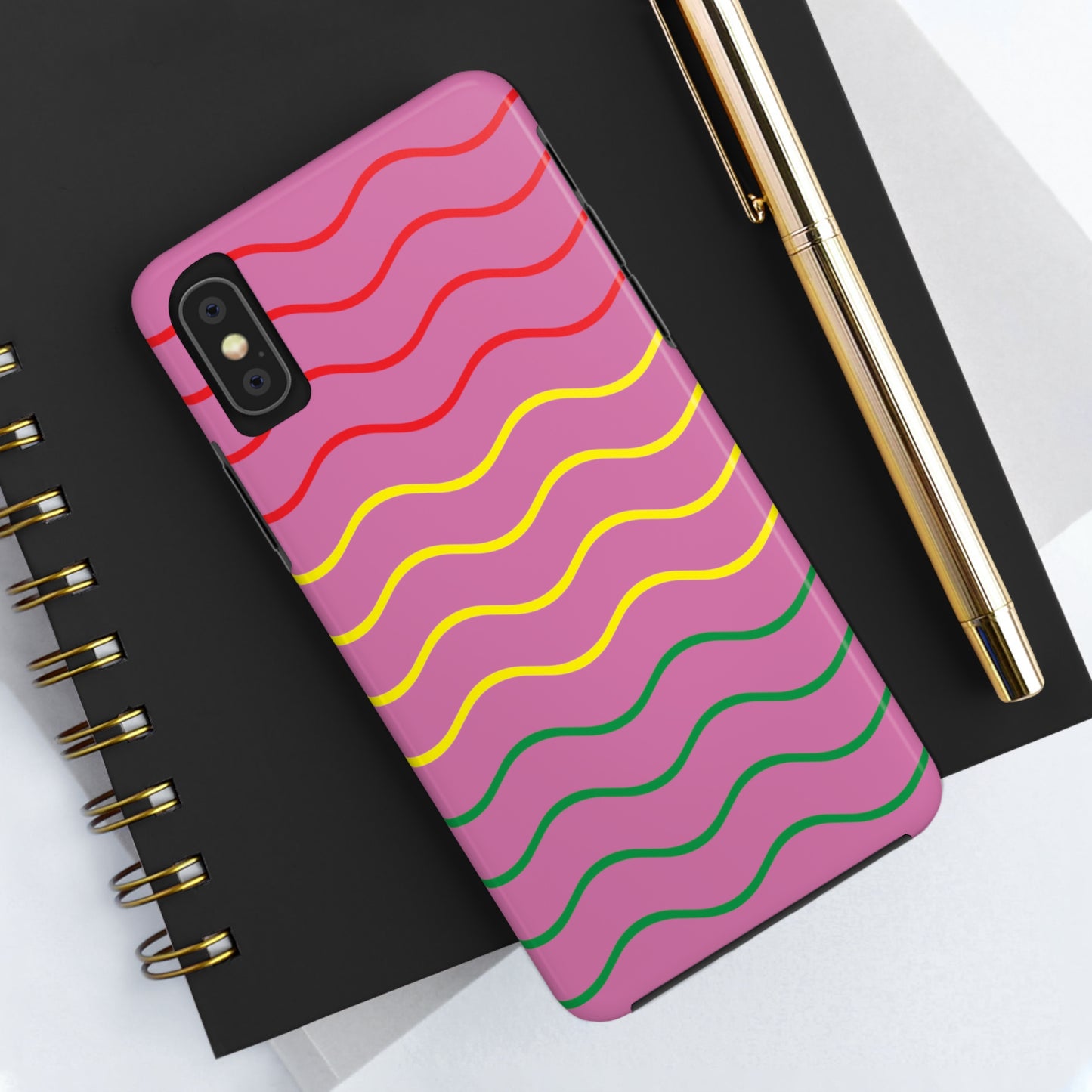 Rastafarian Chevron Pattern Phone Case, Vibrant Color Design, Unique Rasta Phone Cover, Stylish Protective Case