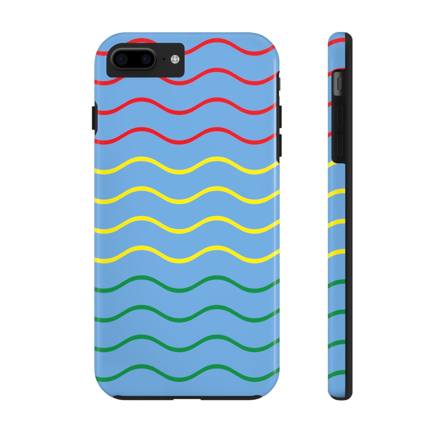 Rastafarian Chevron Pattern Phone Case, Vibrant Color Design, Unique Rasta Phone Cover, Stylish Protective Case