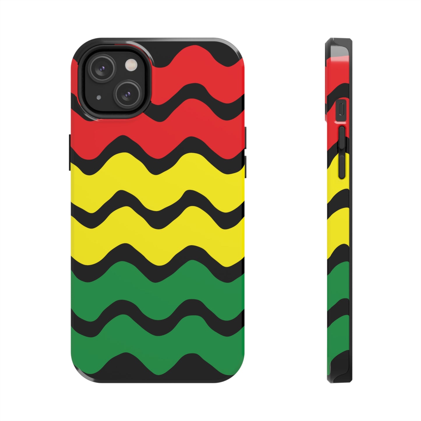 Rastafarian Chevron Pattern Phone Case, Vibrant Color Design, Unique Rasta Phone Cover, Stylish Protective Case