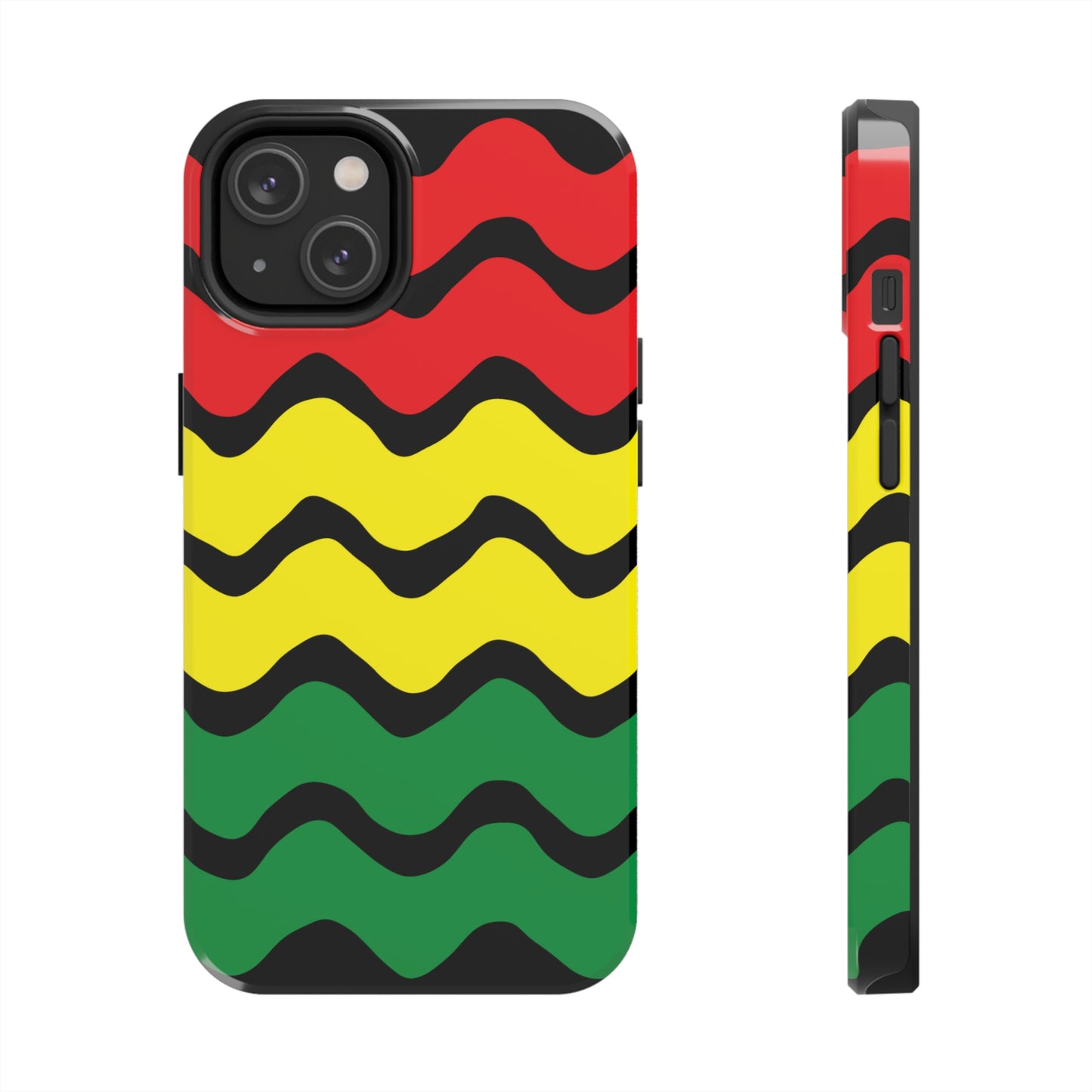 Rastafarian Chevron Pattern Phone Case, Vibrant Color Design, Unique Rasta Phone Cover, Stylish Protective Case