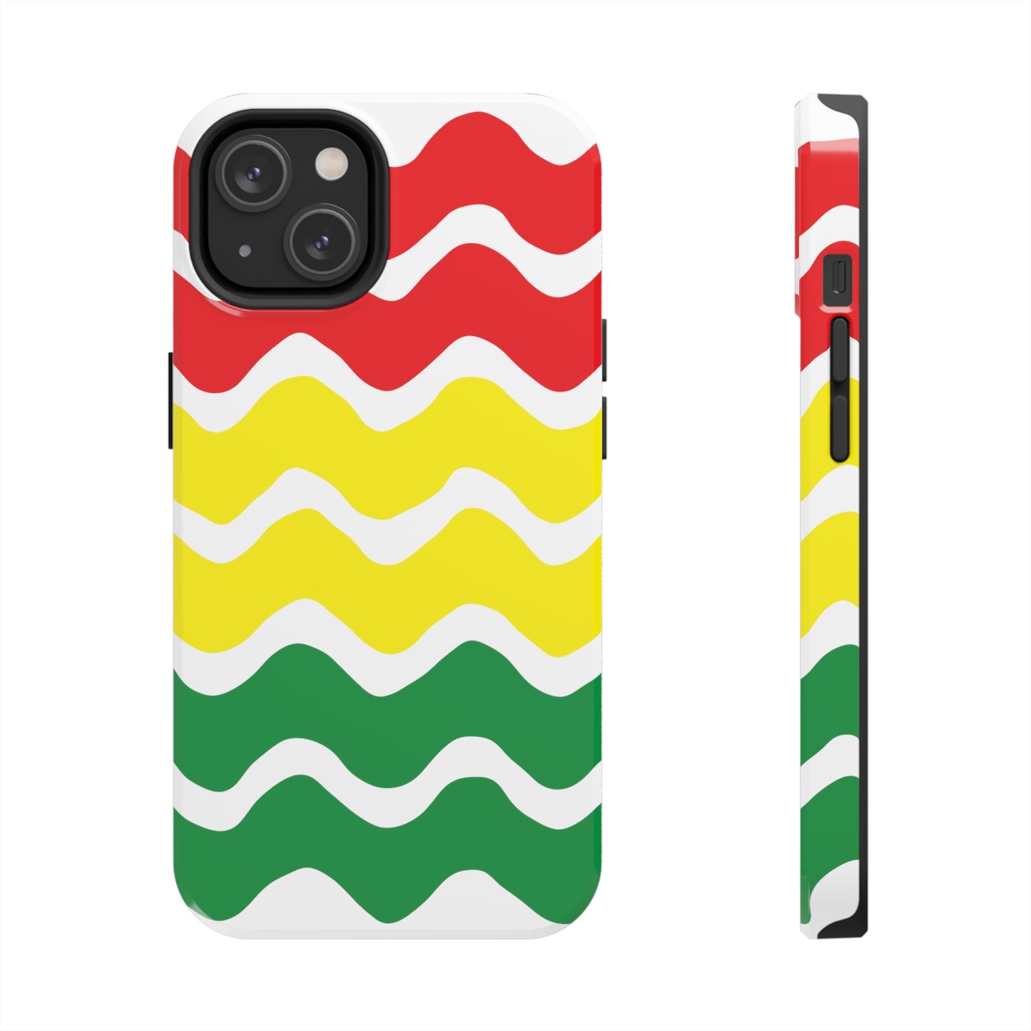 Rastafarian Chevron Pattern Phone Case, Vibrant Color Design, Unique Rasta Phone Cover, Stylish Protective Case