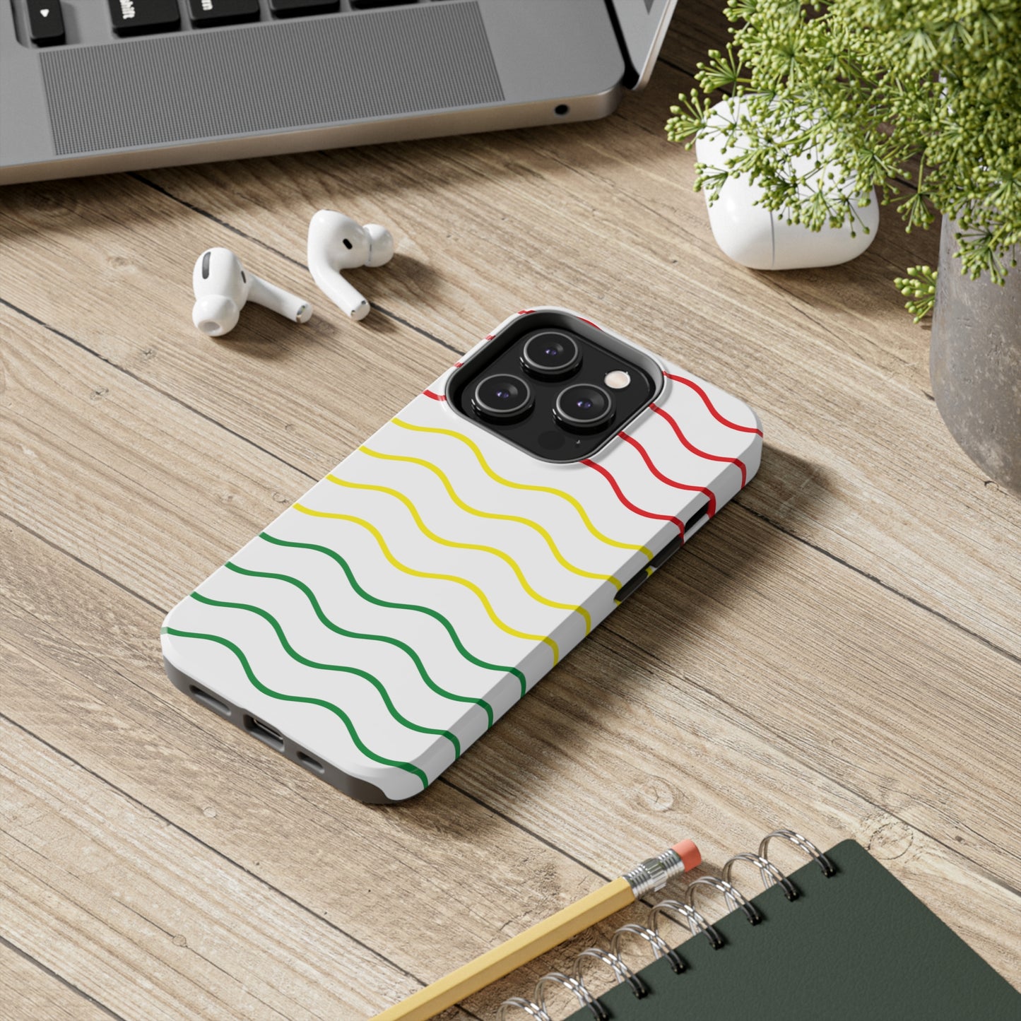 Rastafarian Chevron Pattern Phone Case, Vibrant Color Design, Unique Rasta Phone Cover, Stylish Protective Case