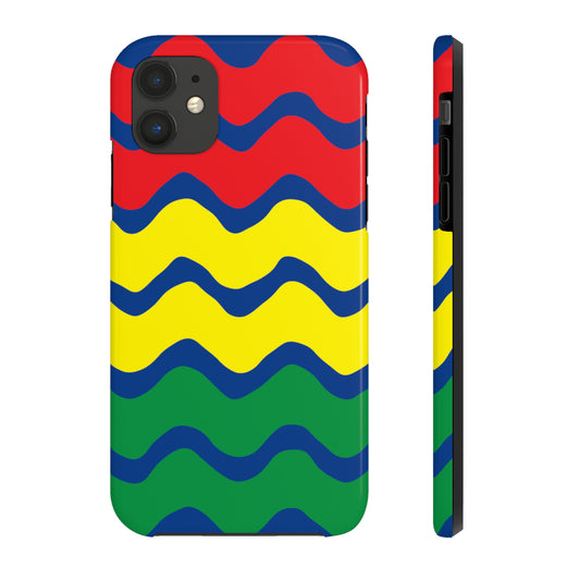 Rastafarian Chevron Pattern Phone Case, Vibrant Color Design, Unique Rasta Phone Cover, Stylish Protective Case