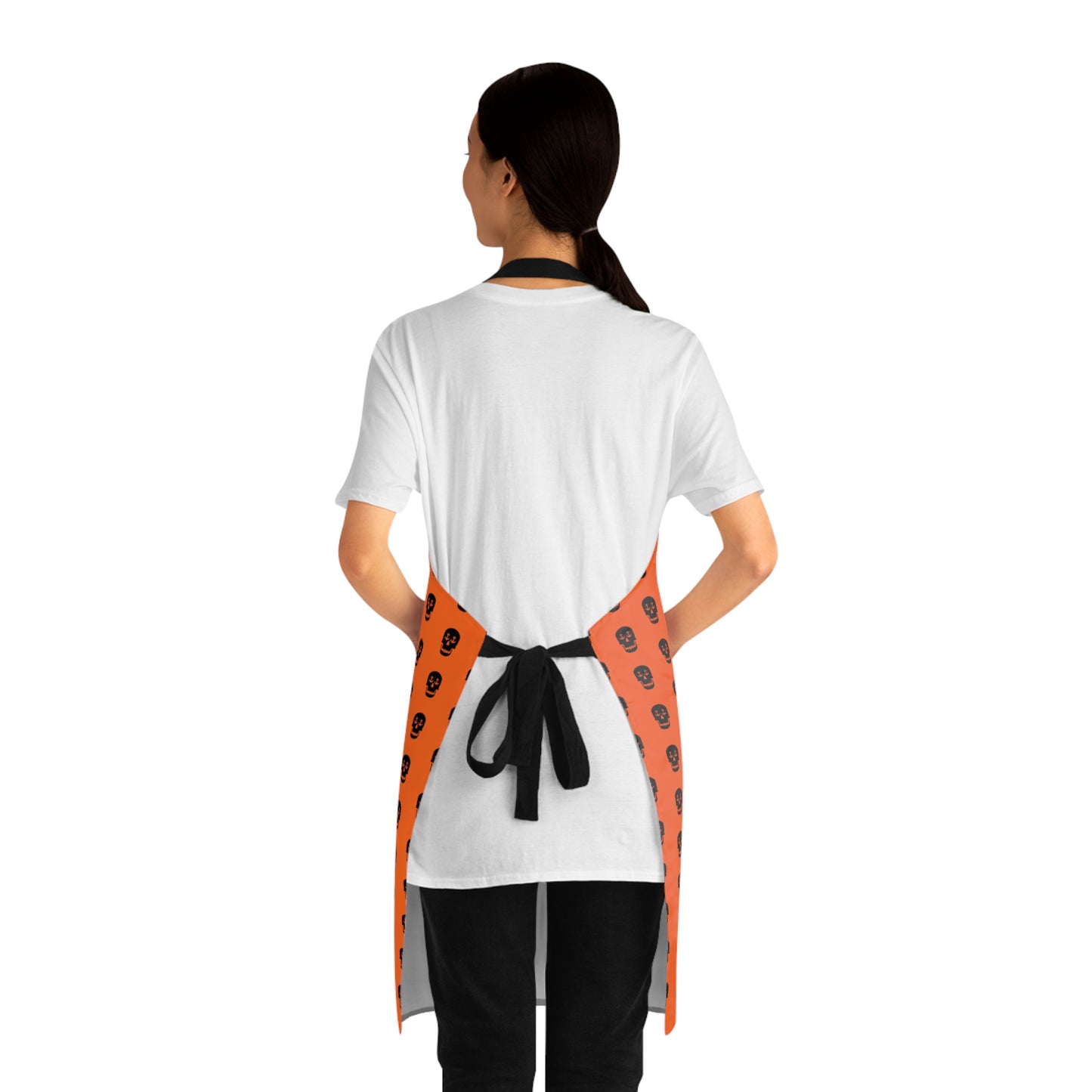 Nautical Skull Anchor Eyes Apron - Stylish Maritime Cooking and Baking Apron (Orange)