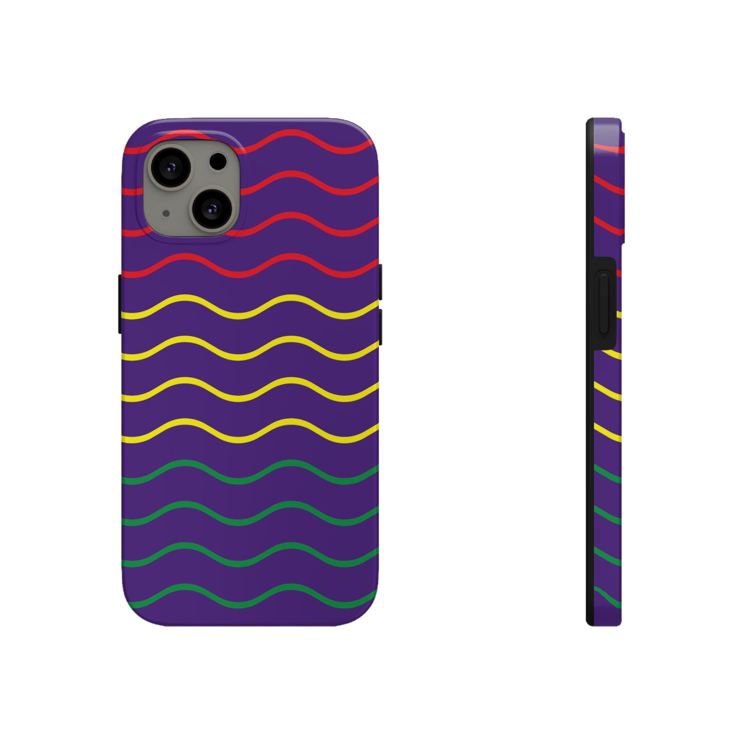 Rastafarian Chevron Pattern Phone Case, Vibrant Color Design, Unique Rasta Phone Cover, Stylish Protective Case (Purple Background)