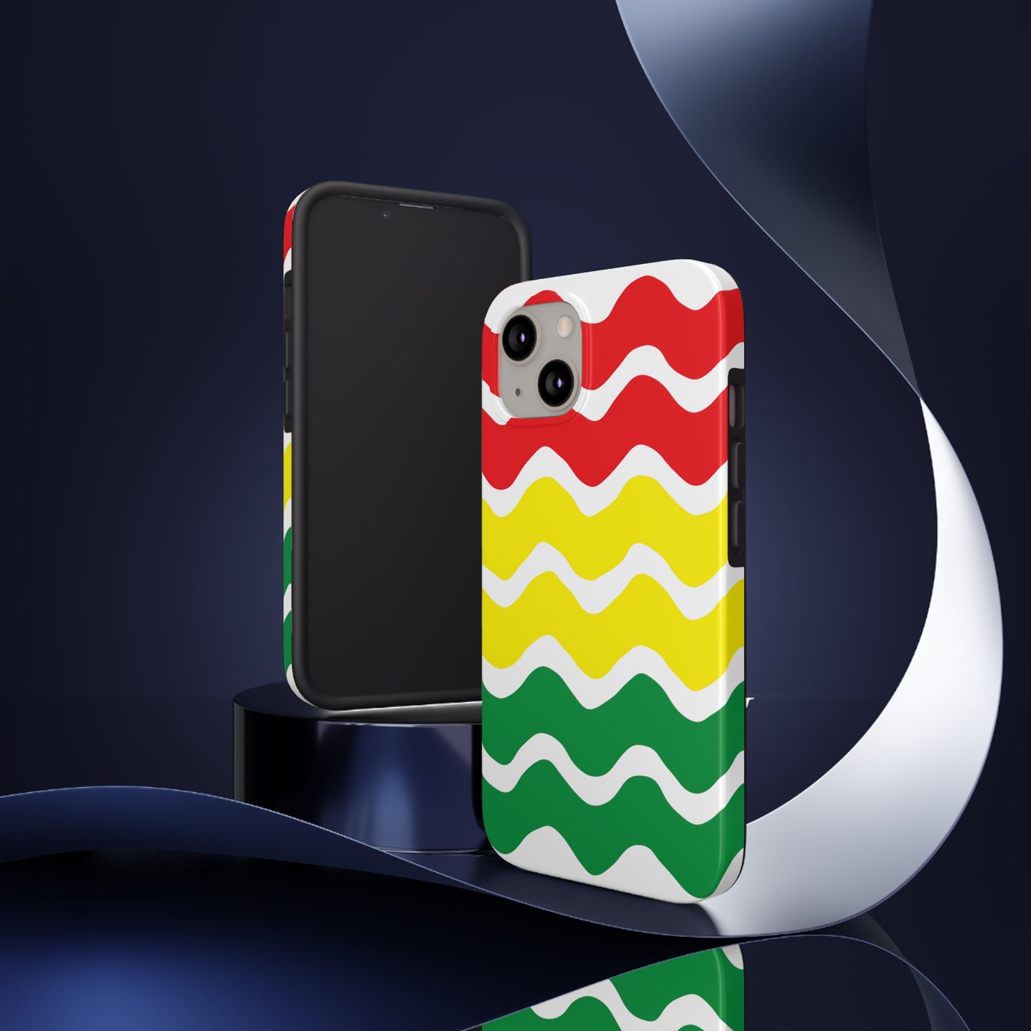 Rastafarian Chevron Pattern Phone Case, Vibrant Color Design, Unique Rasta Phone Cover, Stylish Protective Case