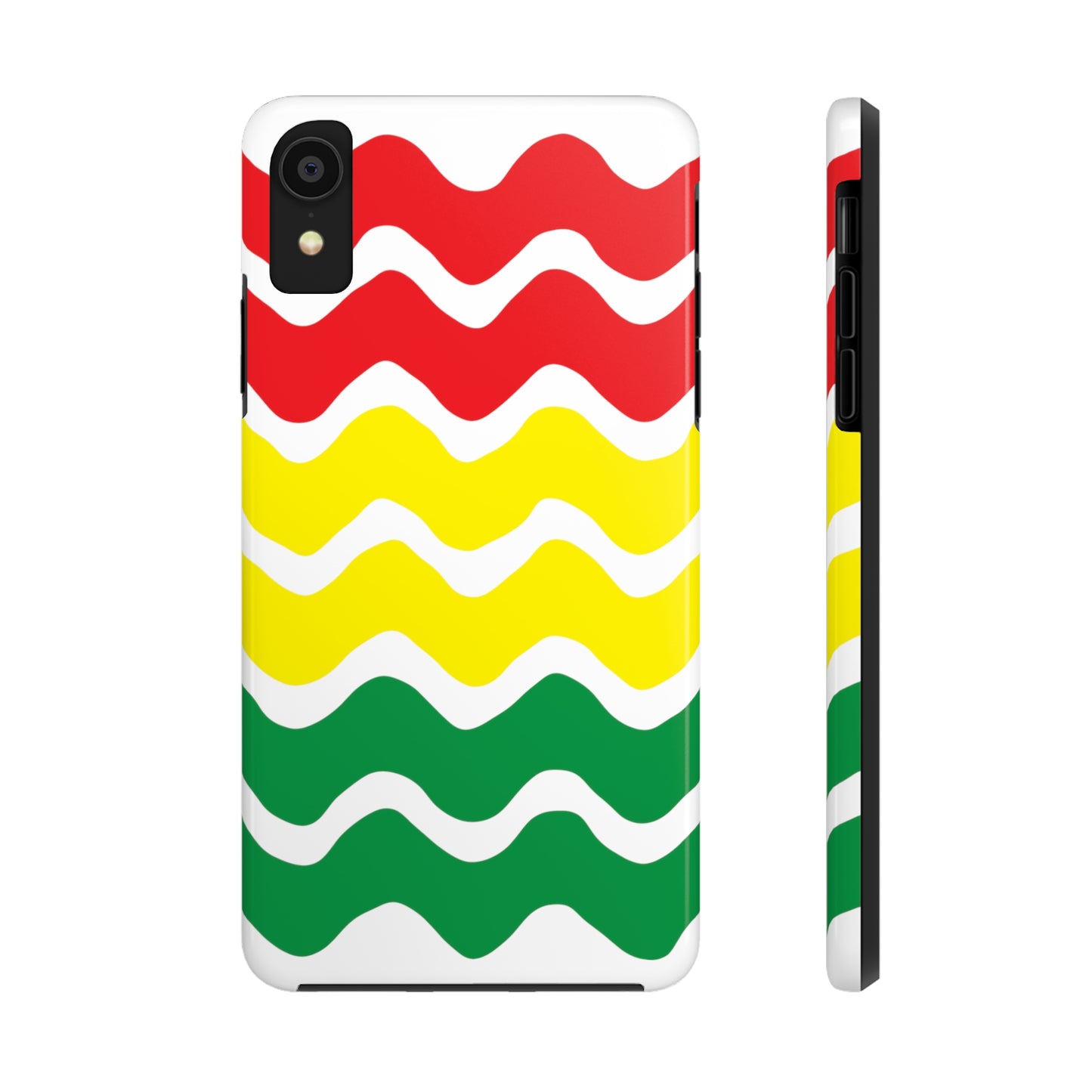 Rastafarian Chevron Pattern Phone Case, Vibrant Color Design, Unique Rasta Phone Cover, Stylish Protective Case