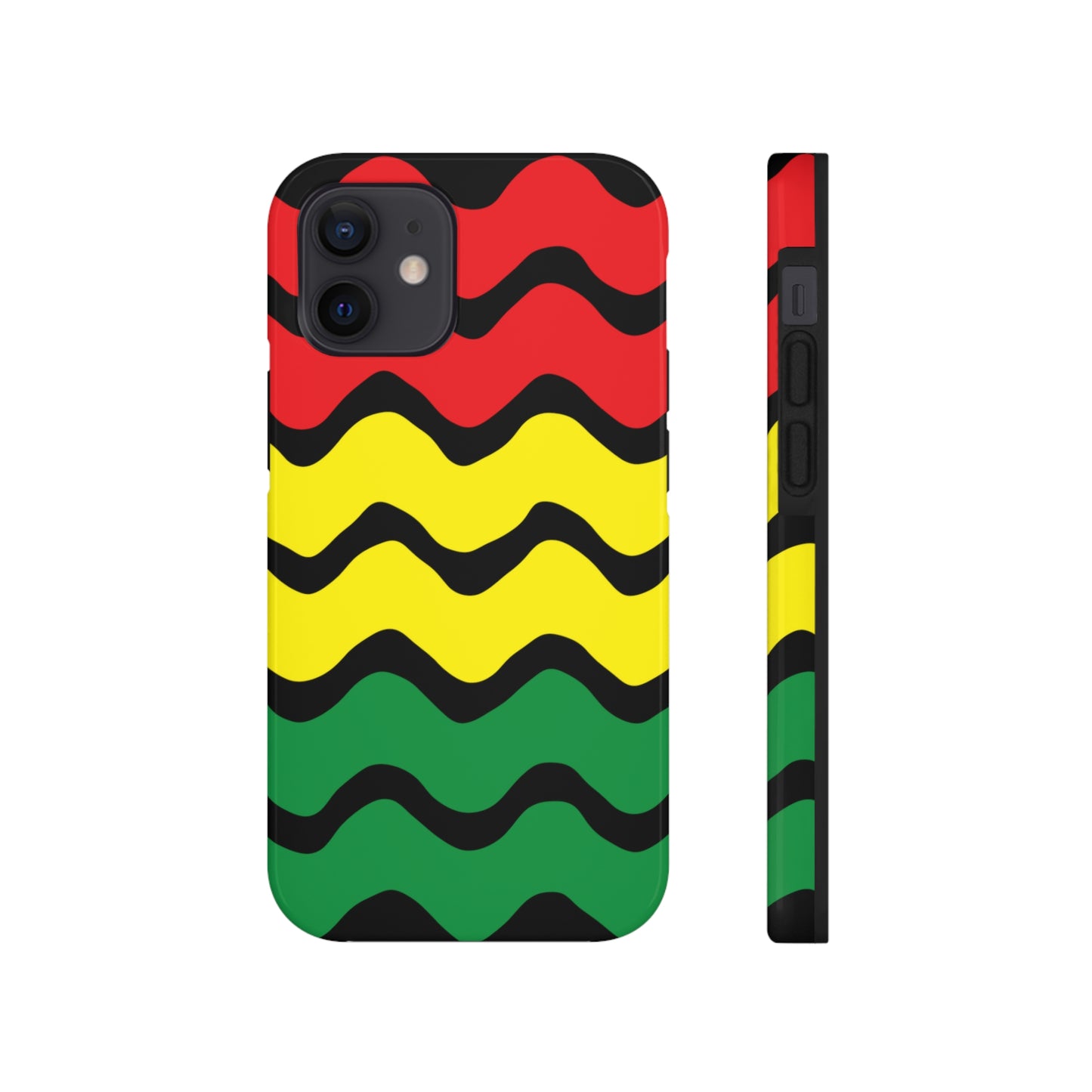 Rastafarian Chevron Pattern Phone Case, Vibrant Color Design, Unique Rasta Phone Cover, Stylish Protective Case