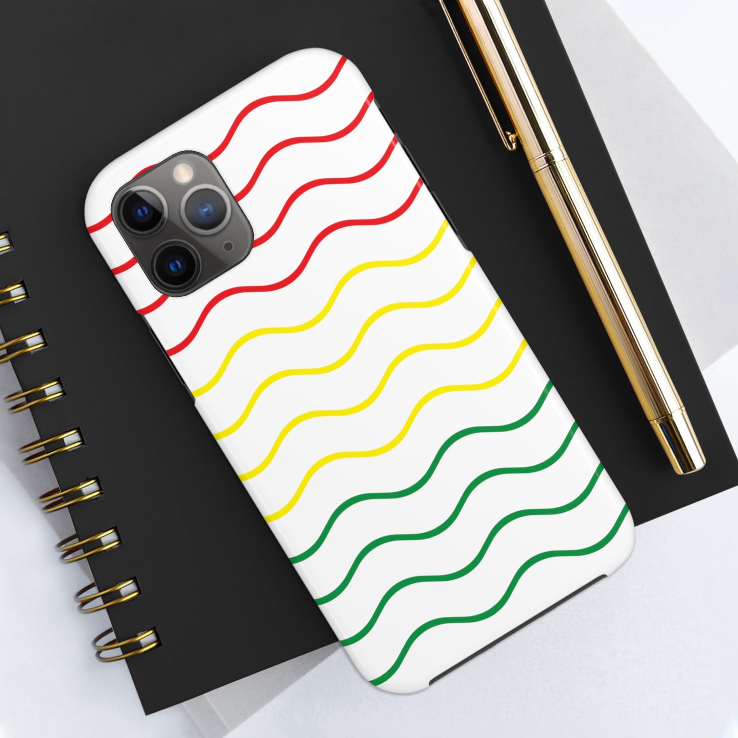 Rastafarian Chevron Pattern Phone Case, Vibrant Color Design, Unique Rasta Phone Cover, Stylish Protective Case