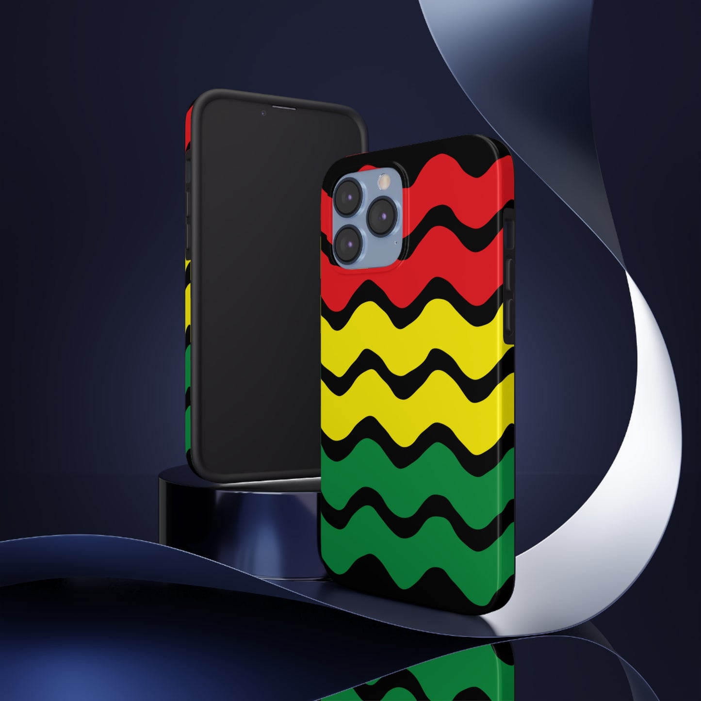 Rastafarian Chevron Pattern Phone Case, Vibrant Color Design, Unique Rasta Phone Cover, Stylish Protective Case