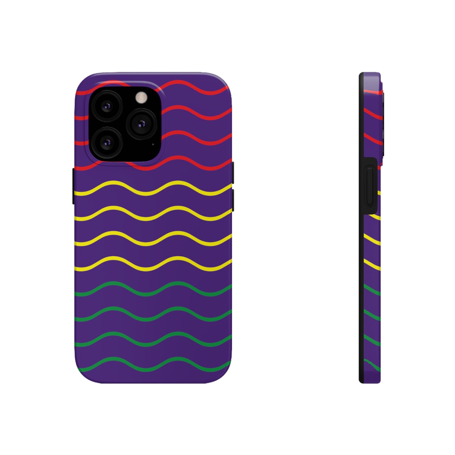 Rastafarian Chevron Pattern Phone Case, Vibrant Color Design, Unique Rasta Phone Cover, Stylish Protective Case (Purple Background)