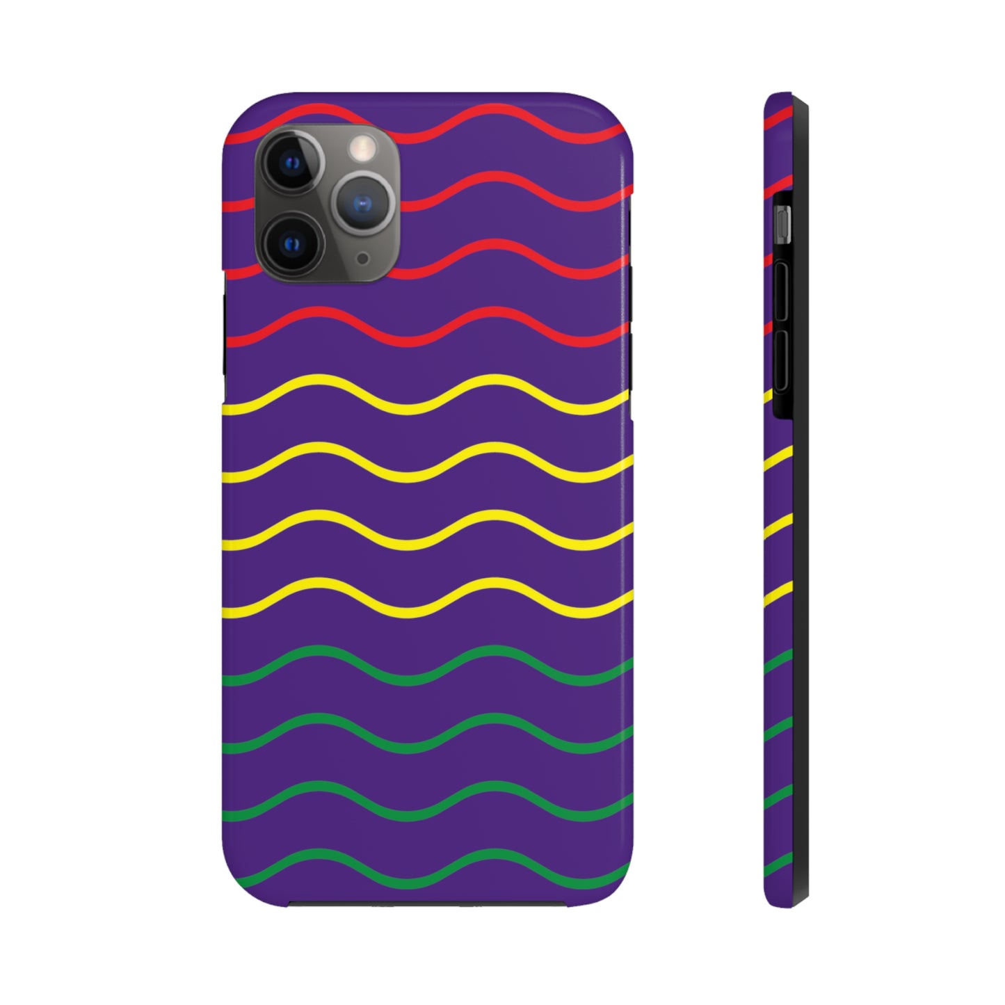 Rastafarian Chevron Pattern Phone Case, Vibrant Color Design, Unique Rasta Phone Cover, Stylish Protective Case (Purple Background)