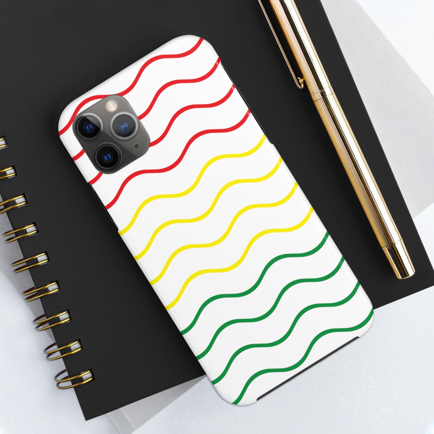 Rastafarian Chevron Pattern Phone Case, Vibrant Color Design, Unique Rasta Phone Cover, Stylish Protective Case