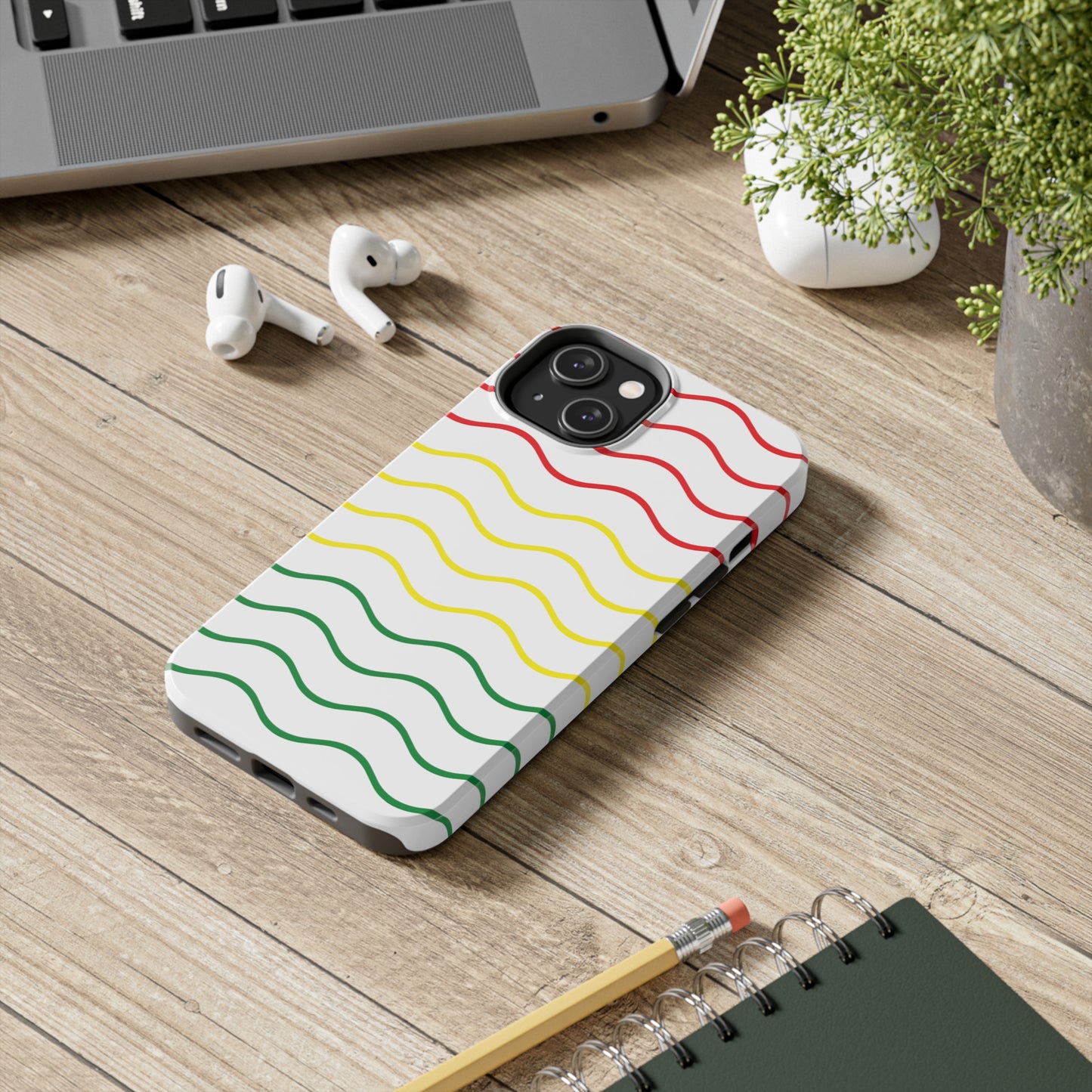 Rastafarian Chevron Pattern Phone Case, Vibrant Color Design, Unique Rasta Phone Cover, Stylish Protective Case