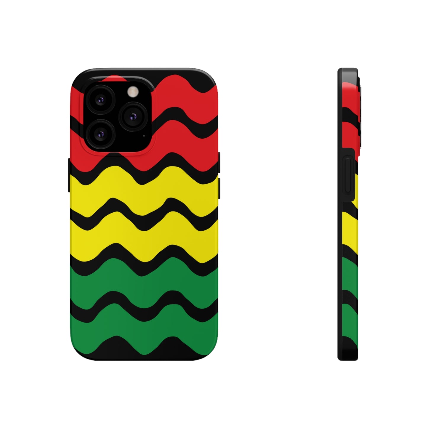 Rastafarian Chevron Pattern Phone Case, Vibrant Color Design, Unique Rasta Phone Cover, Stylish Protective Case