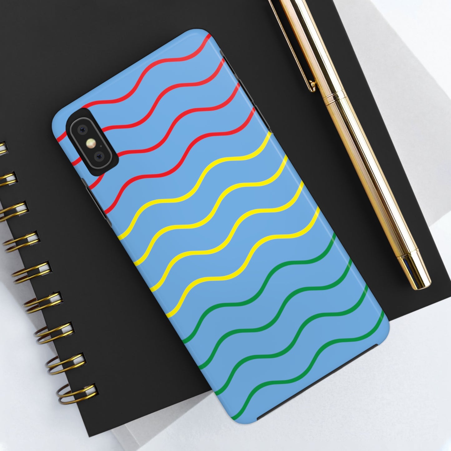 Rastafarian Chevron Pattern Phone Case, Vibrant Color Design, Unique Rasta Phone Cover, Stylish Protective Case