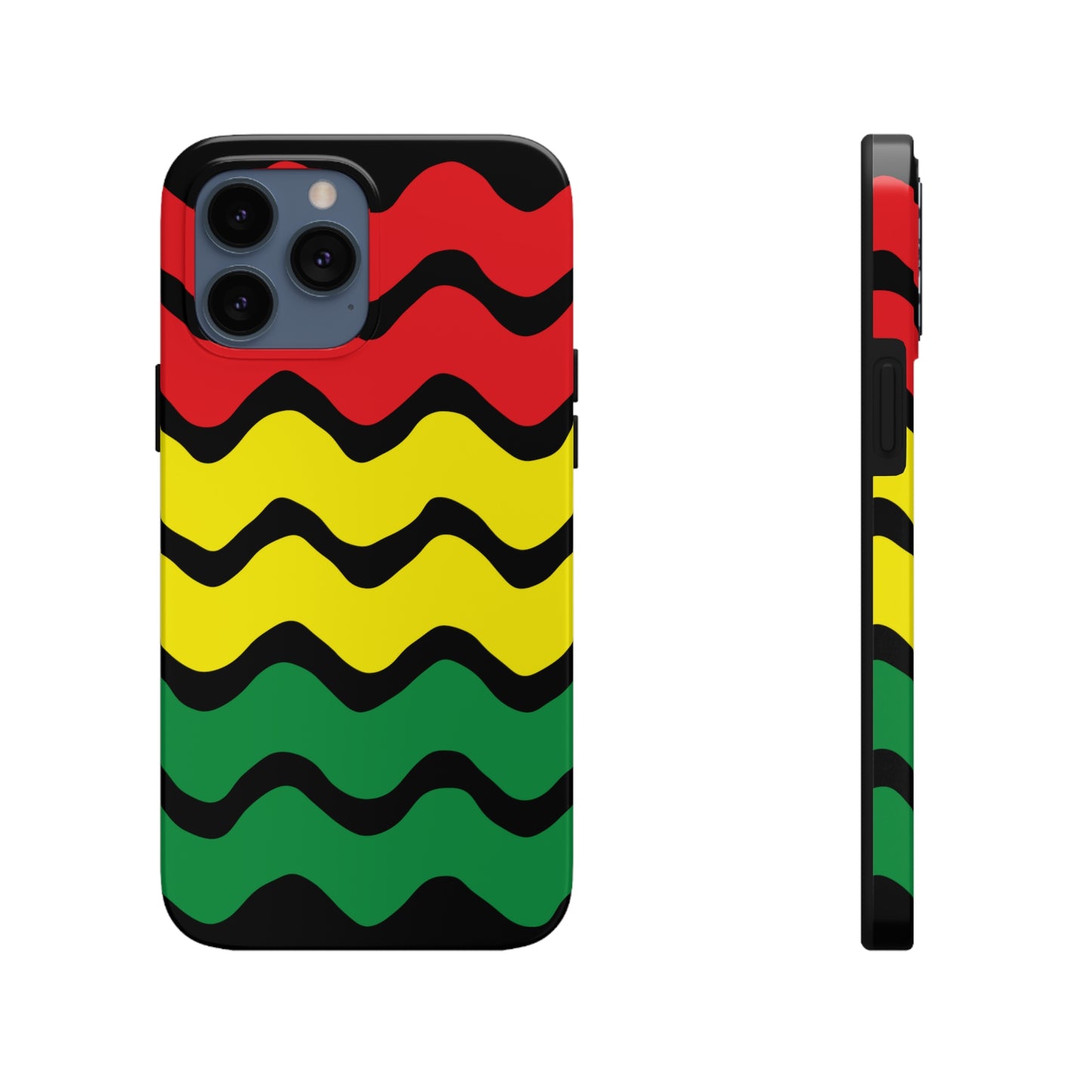 Rastafarian Chevron Pattern Phone Case, Vibrant Color Design, Unique Rasta Phone Cover, Stylish Protective Case