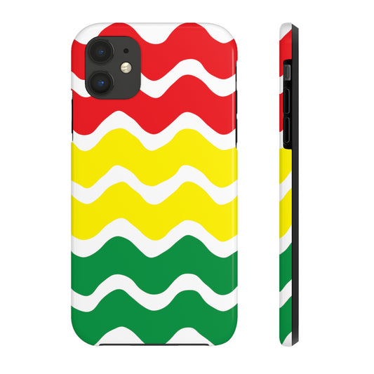 Rastafarian Chevron Pattern Phone Case, Vibrant Color Design, Unique Rasta Phone Cover, Stylish Protective Case