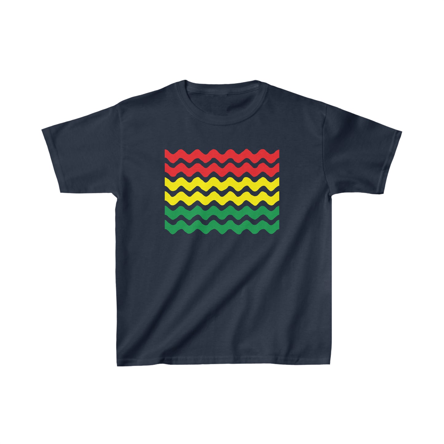 Rasta Colors Chevron Kids T-Shirt, Stylish and Trendy Tee for Boys and Girls, Vibrant Rasta Design, Comfortable and Fashionable Apparel