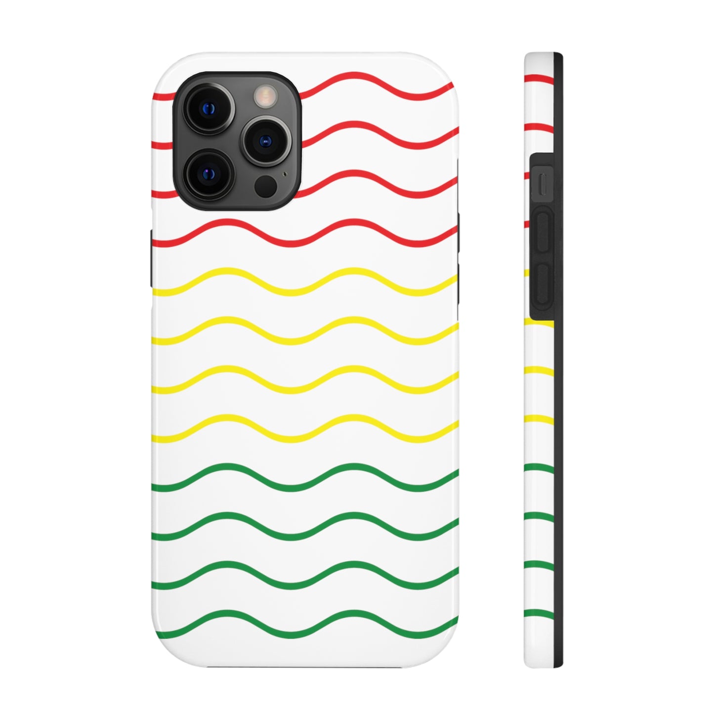 Rastafarian Chevron Pattern Phone Case, Vibrant Color Design, Unique Rasta Phone Cover, Stylish Protective Case