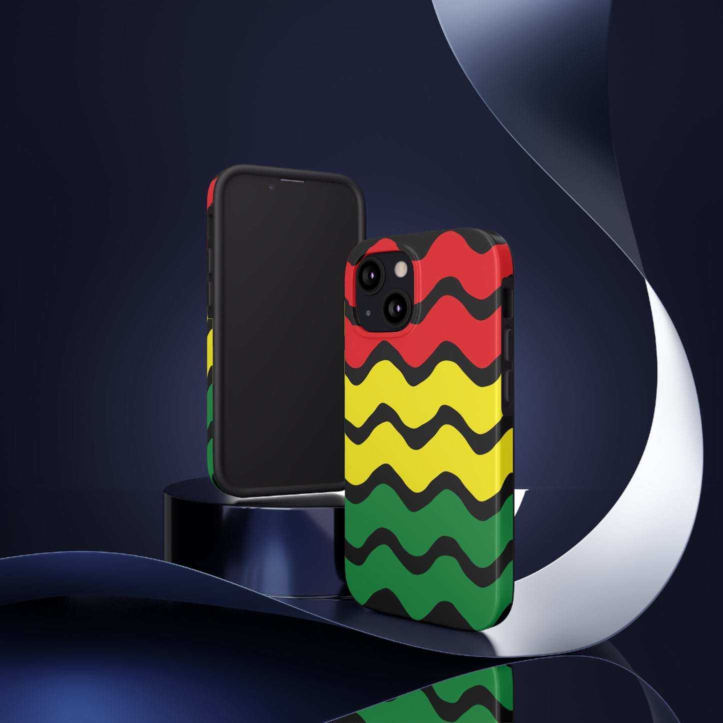 Rastafarian Chevron Pattern Phone Case, Vibrant Color Design, Unique Rasta Phone Cover, Stylish Protective Case