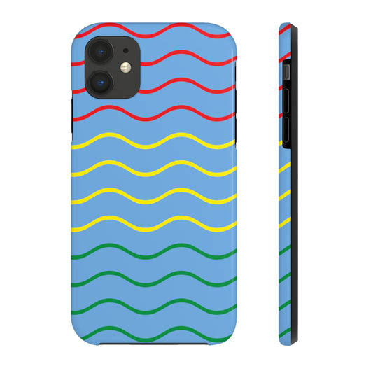 Rastafarian Chevron Pattern Phone Case, Vibrant Color Design, Unique Rasta Phone Cover, Stylish Protective Case