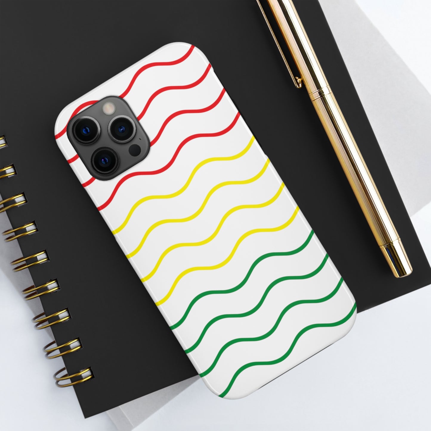 Rastafarian Chevron Pattern Phone Case, Vibrant Color Design, Unique Rasta Phone Cover, Stylish Protective Case