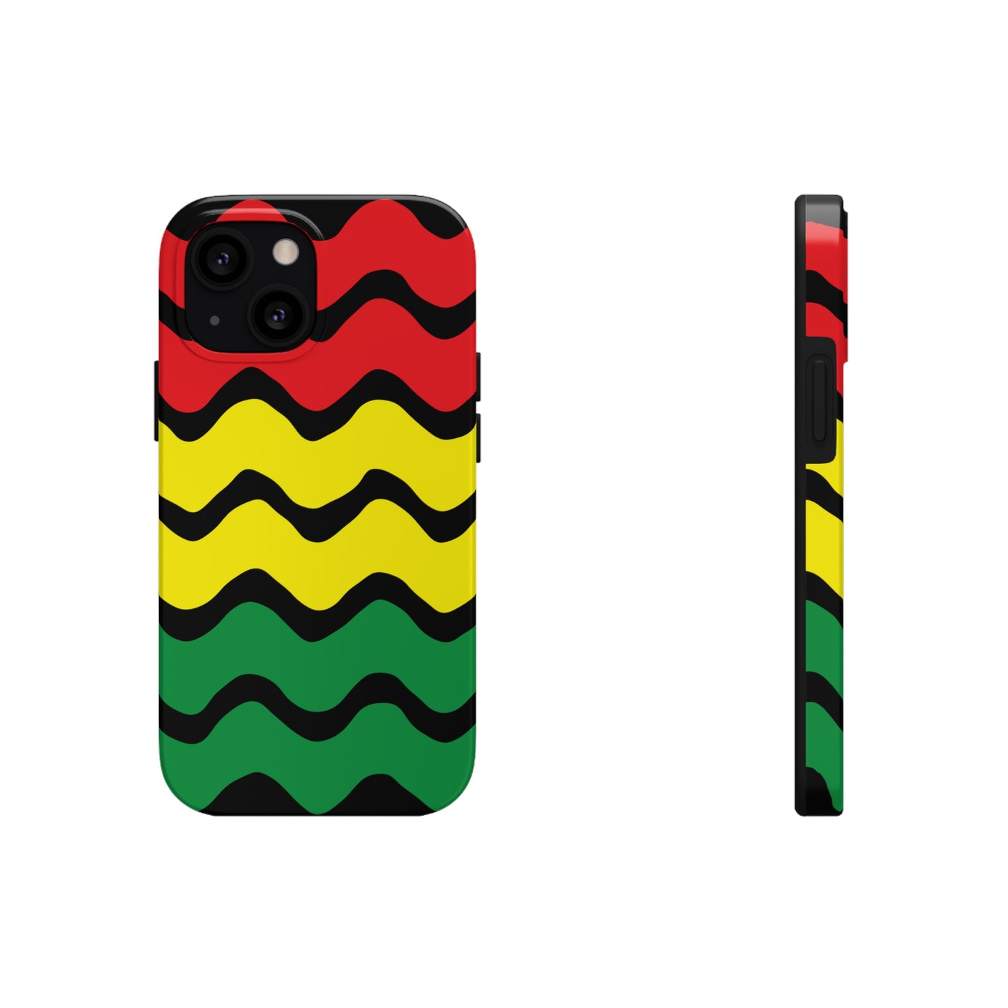 Rastafarian Chevron Pattern Phone Case, Vibrant Color Design, Unique Rasta Phone Cover, Stylish Protective Case