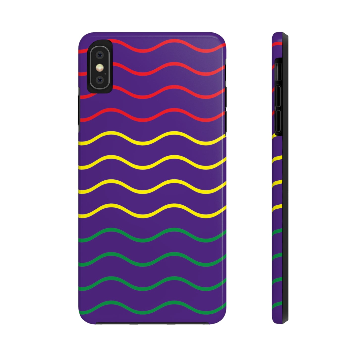 Rastafarian Chevron Pattern Phone Case, Vibrant Color Design, Unique Rasta Phone Cover, Stylish Protective Case (Purple Background)