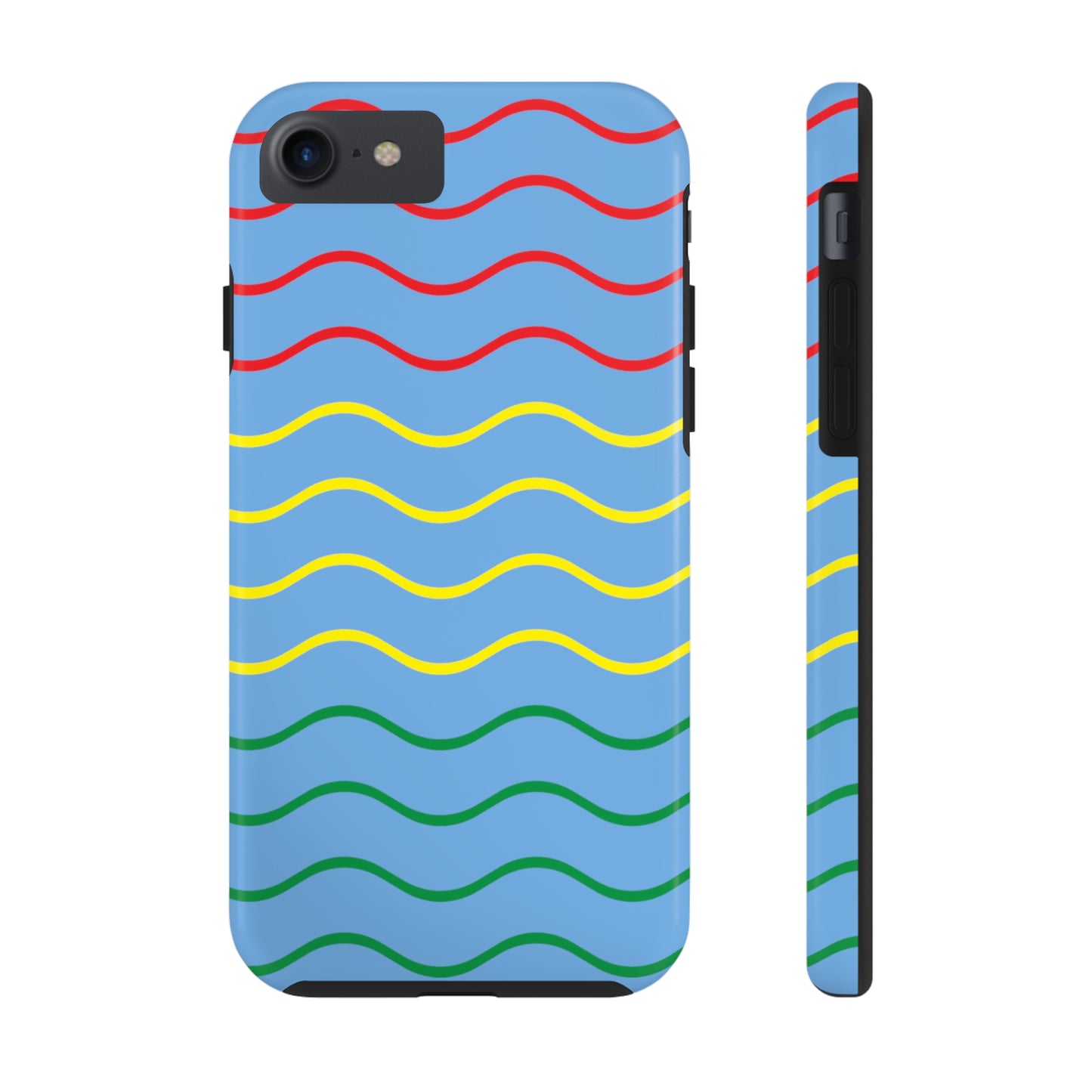 Rastafarian Chevron Pattern Phone Case, Vibrant Color Design, Unique Rasta Phone Cover, Stylish Protective Case