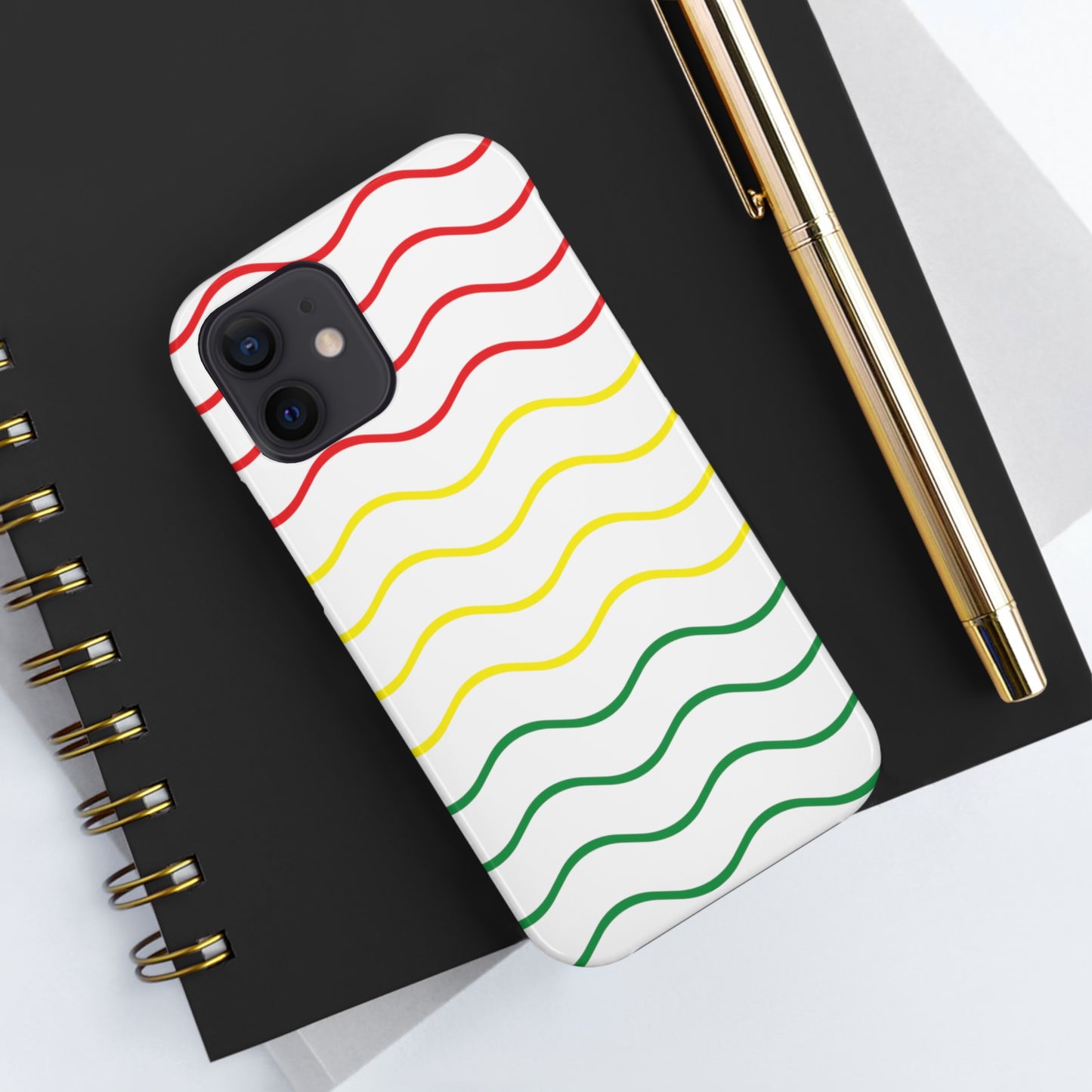 Rastafarian Chevron Pattern Phone Case, Vibrant Color Design, Unique Rasta Phone Cover, Stylish Protective Case