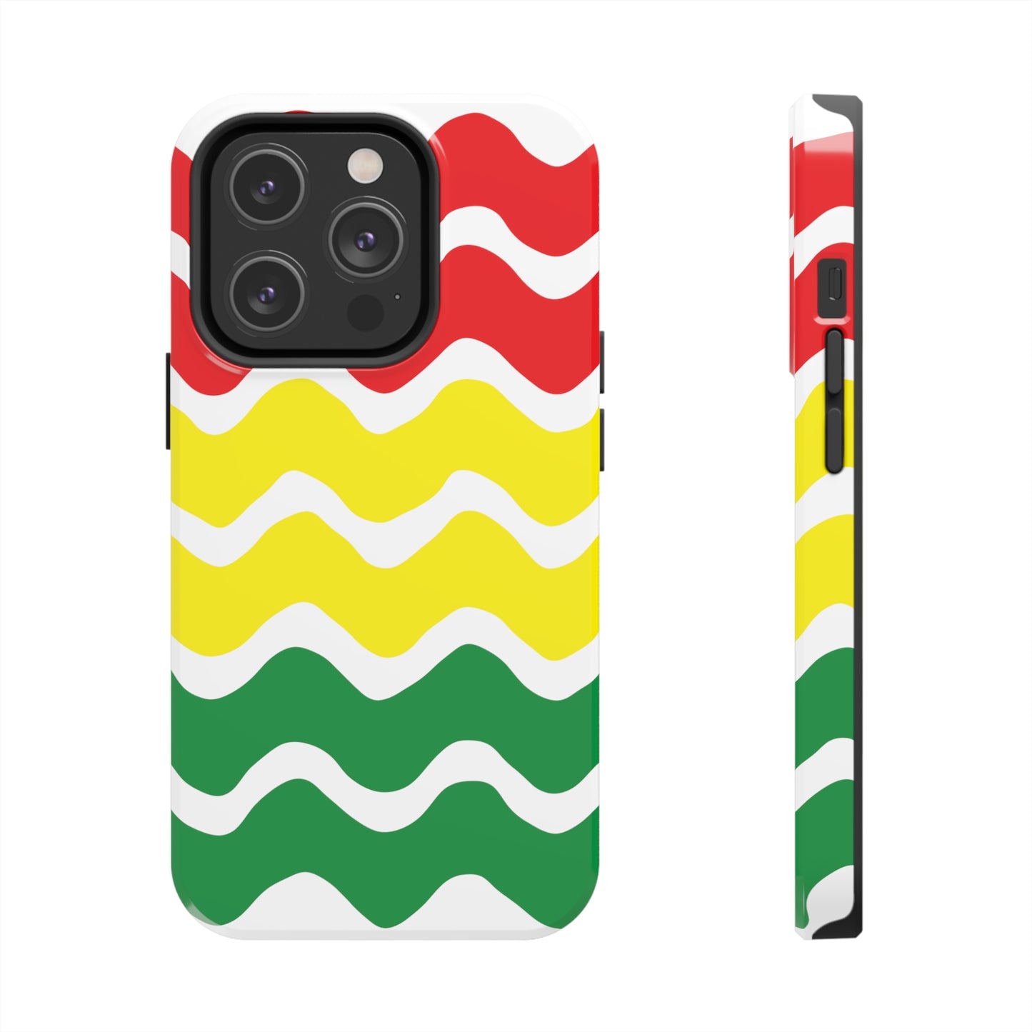 Rastafarian Chevron Pattern Phone Case, Vibrant Color Design, Unique Rasta Phone Cover, Stylish Protective Case