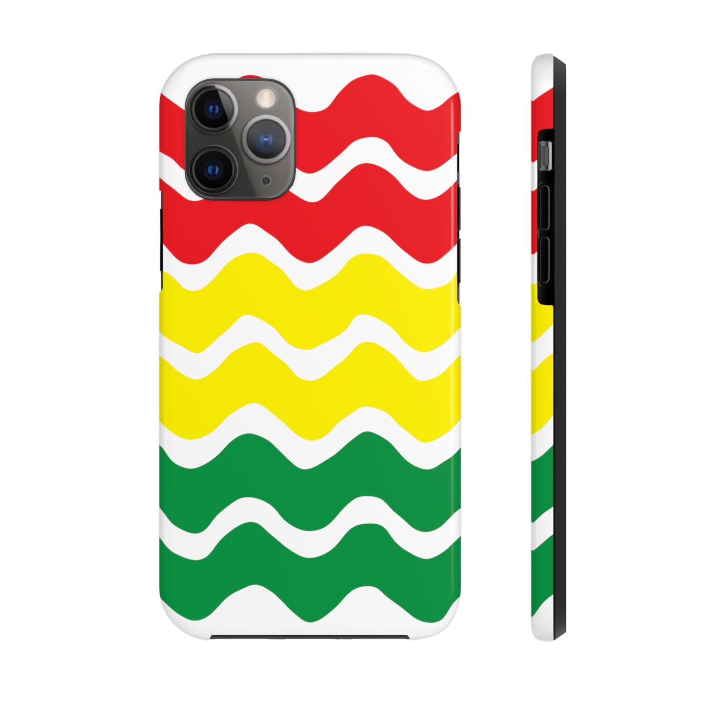 Rastafarian Chevron Pattern Phone Case, Vibrant Color Design, Unique Rasta Phone Cover, Stylish Protective Case